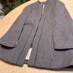 White House Black Market Gray Cape Jacket